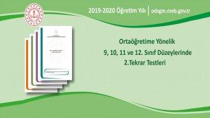 Ortaöğretime Yönelik 9, 10, 11 ve 12. Sınıf Düzeylerinde 2. Tekrar Testleri Yayımlandı