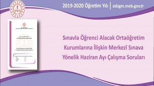 Sınavla Öğrenci Alacak Ortaöğretim Kurumlarına İlişkin Merkezî Sınava Yönelik Haziran Ayı Çalışma Soruları Yayımlandı