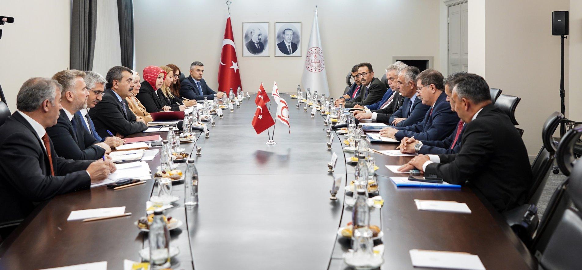 MINISTER TEKİN MEETS WITH HIS COUNTERPART ÇAVUŞOĞLU FROM TRNC